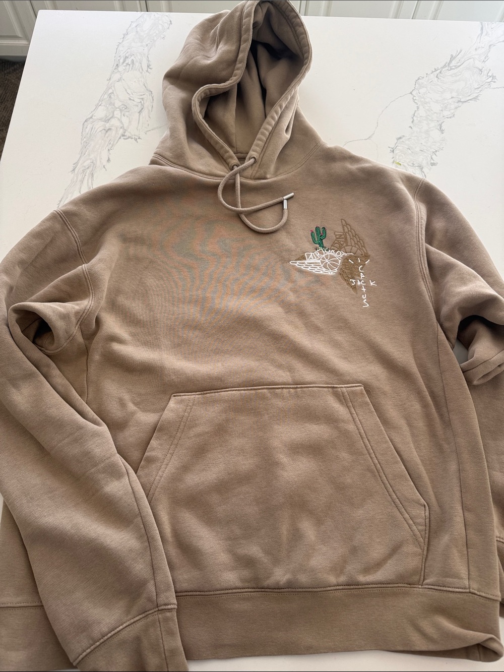 Nike Air Cactus Jack by Travis Scott Tan Pullover Hoodie w. Embroidered Accents